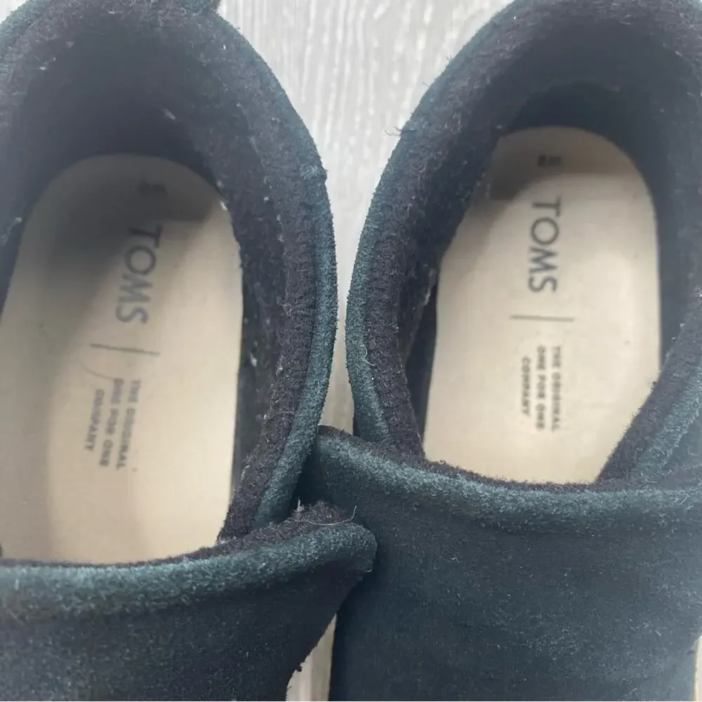 Toms Women's Black Suede Paxton Slip On Casual Sneakers Size 8